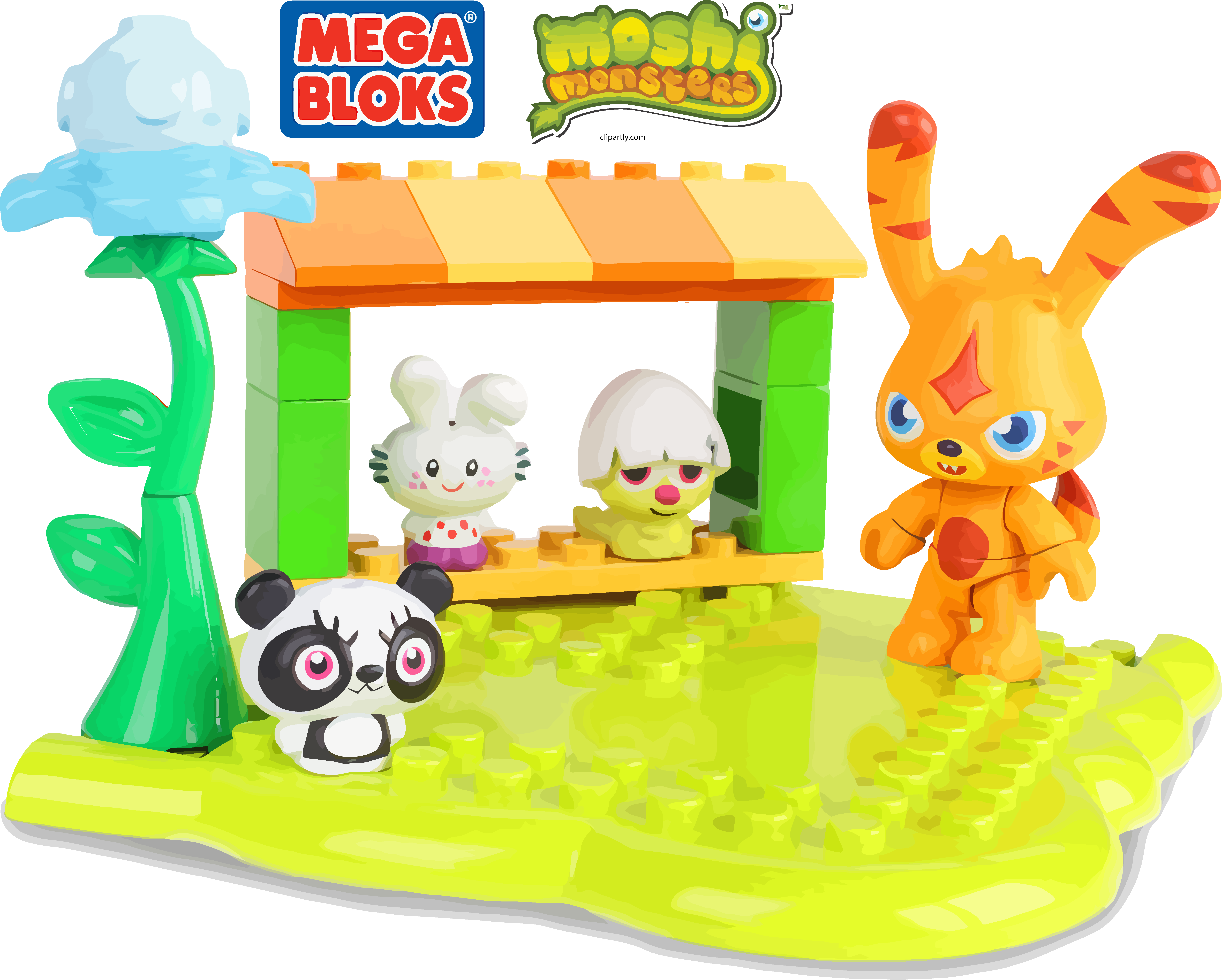 Mega Brands Moshi Monster Toys Clipart Png - Mega Bloks (7170x5753), Png Download