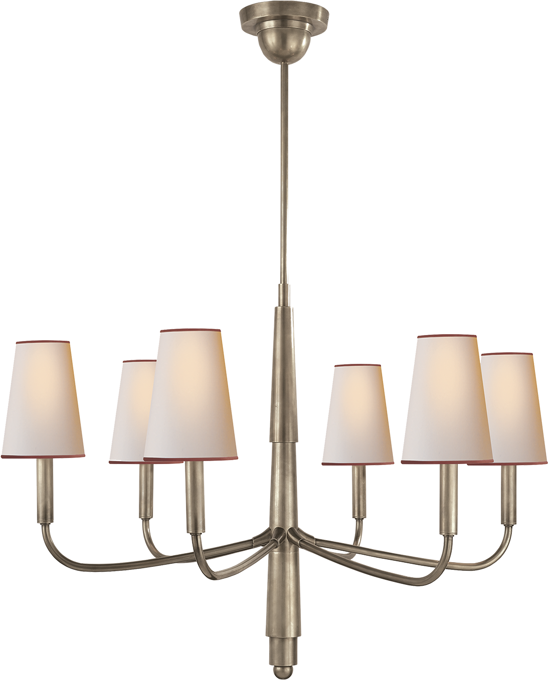 Farlane Small Chandelier In Antique Nickel With Natural - Visual Comfort Thomas O'brien Farlane Small Chandelier (1440x1440), Png Download