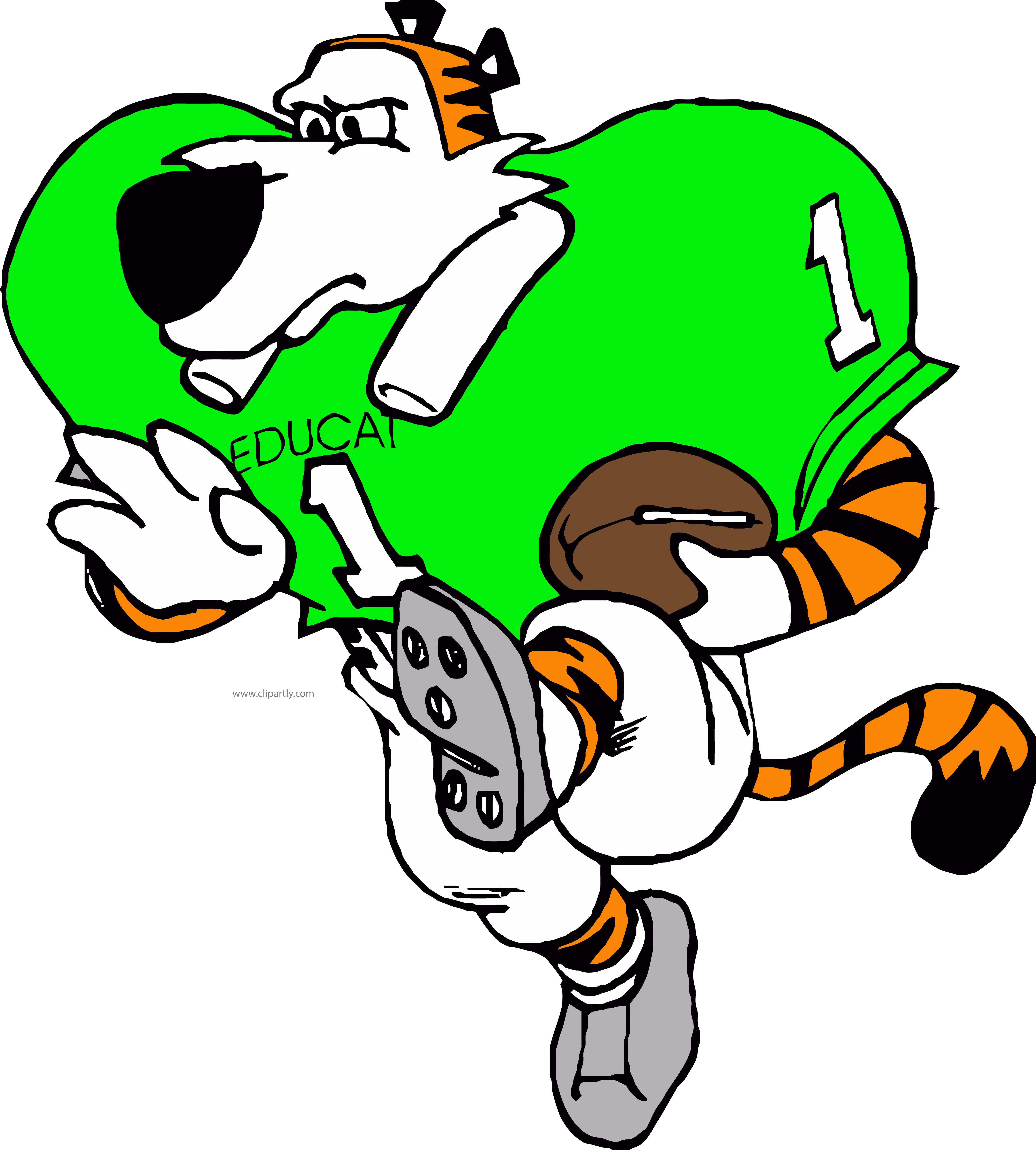 American Football Tigger Cartoon Clipart Png Download - Got Tiger? Large Wall Clock (4903x5444), Png Download