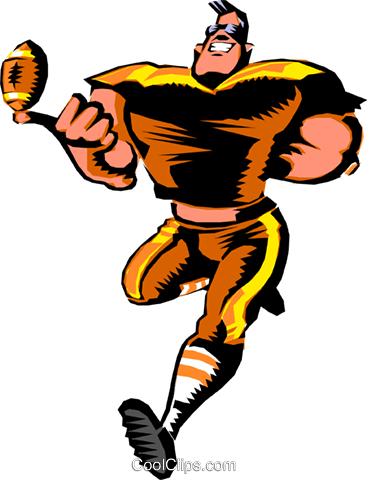 Cartoon Football Player Royalty Free Vector Clip Art - Cartoon Football Player (367x480), Png Download