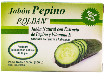 Jabón De Pepino Roldan - Roldan Aloe Vera Extract And Vitamin E Pack 2 (420x297), Png Download