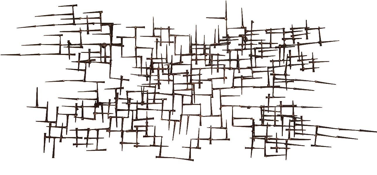 Abstract Metal Nail Wall Sculpture - Illustration (1291x815), Png Download