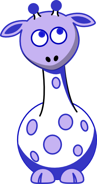 Purple Giraffe Clip Art - Purple Giraffe Clipart (318x600), Png Download