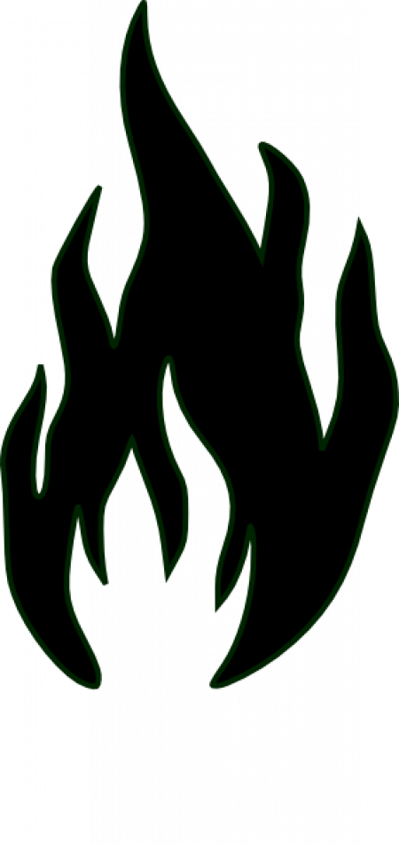 Blackfire Adepts - Black And White Fire Flames (450x951), Png Download