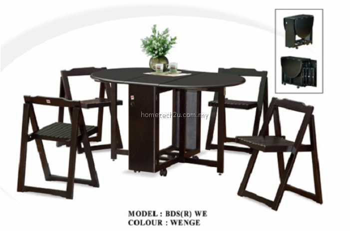 Butterfly Wooden Foldable Dining Table And 4 Folding - Dining Room (700x700), Png Download