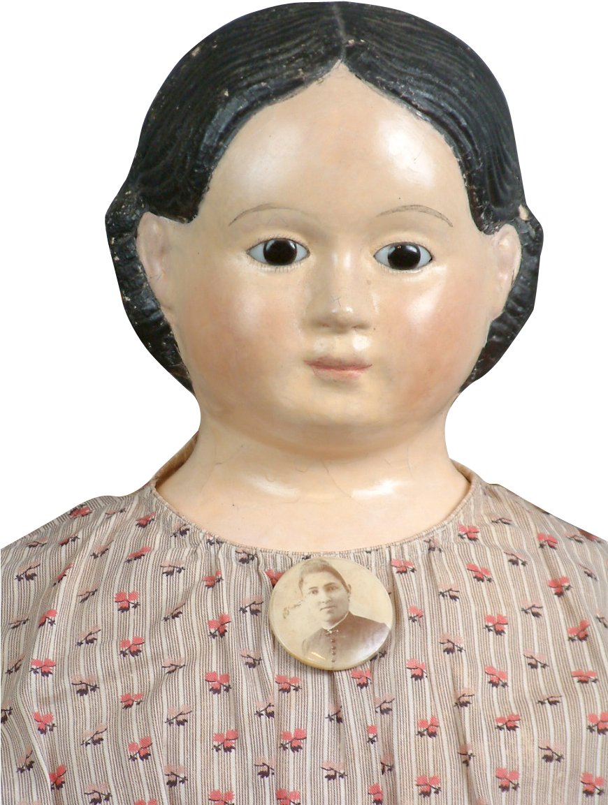 Gorgeous 33 Papier Mache Greiner Lady With Glass Eyes - Bust (1152x1152), Png Download