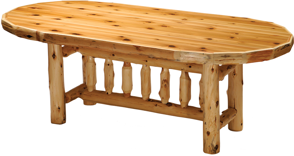 84" Cedar Oval Log Dining Table Real High Quality Wood - Wood Log Table Transparent (1000x1000), Png Download