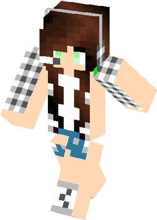 Gamer Girl Please Vote Skin - Chica Gamer Minecraft Skin (317x453), Png Download