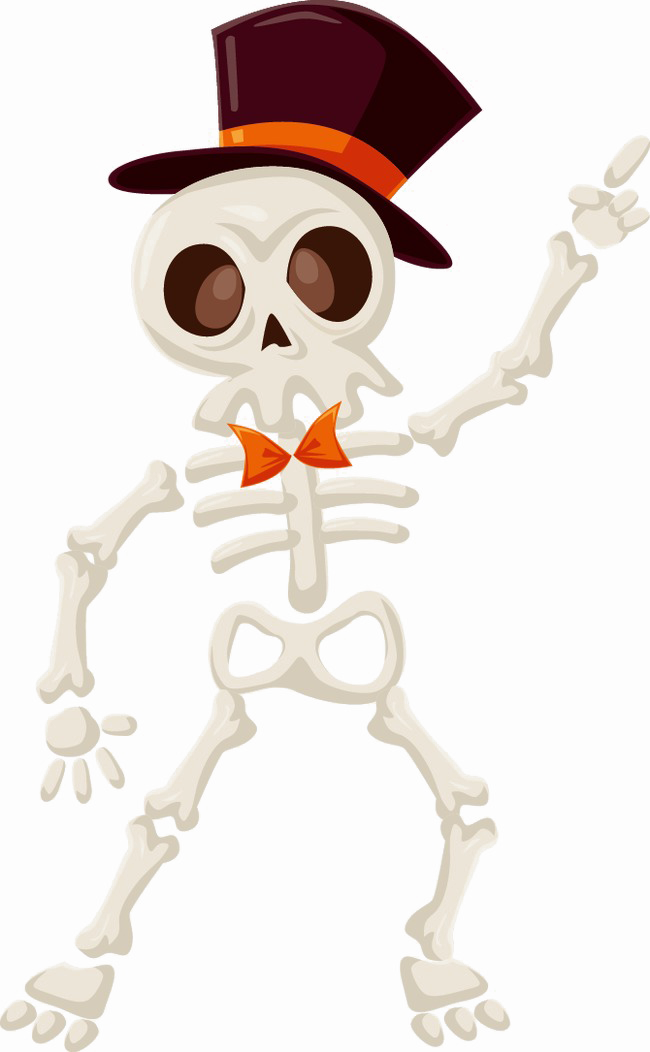 Halloween Skull Png Image Background - Esqueleto Halloween Png (650x1052), Png Download