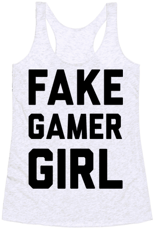 Fake Gamer Girl Racerback Tank Top - Innisfree Fake And Real (484x484), Png Download
