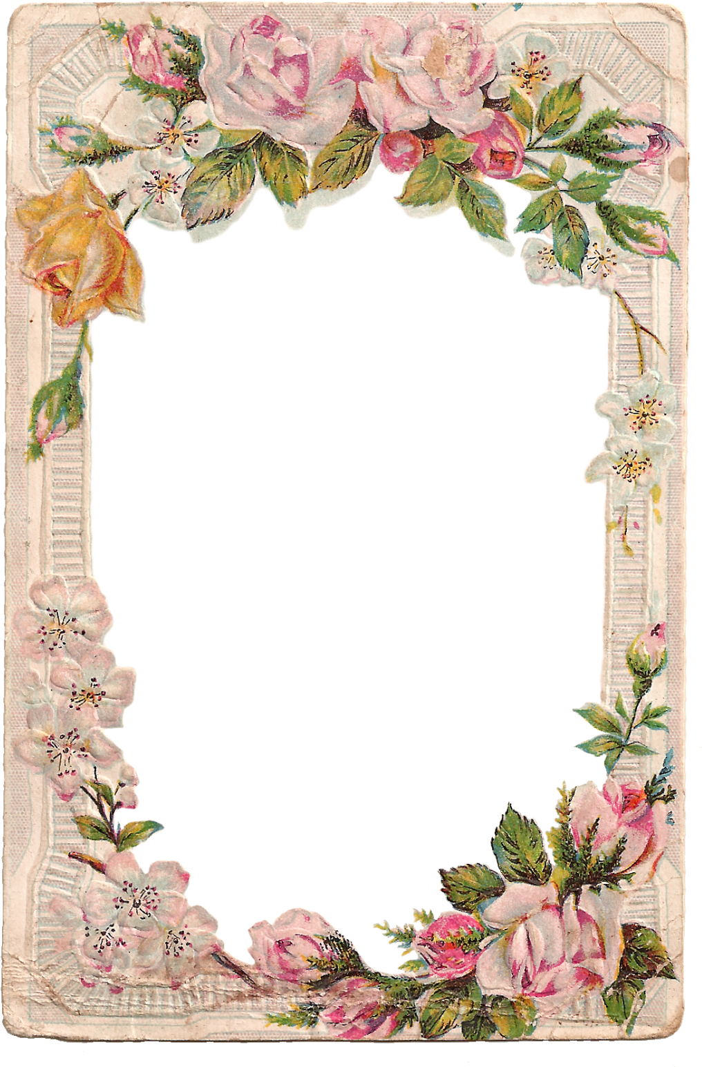 Rose Frame, Flower Frame Png, Borders And Frames, Frame - Flower Vintage Frame Png (1097x1600), Png Download