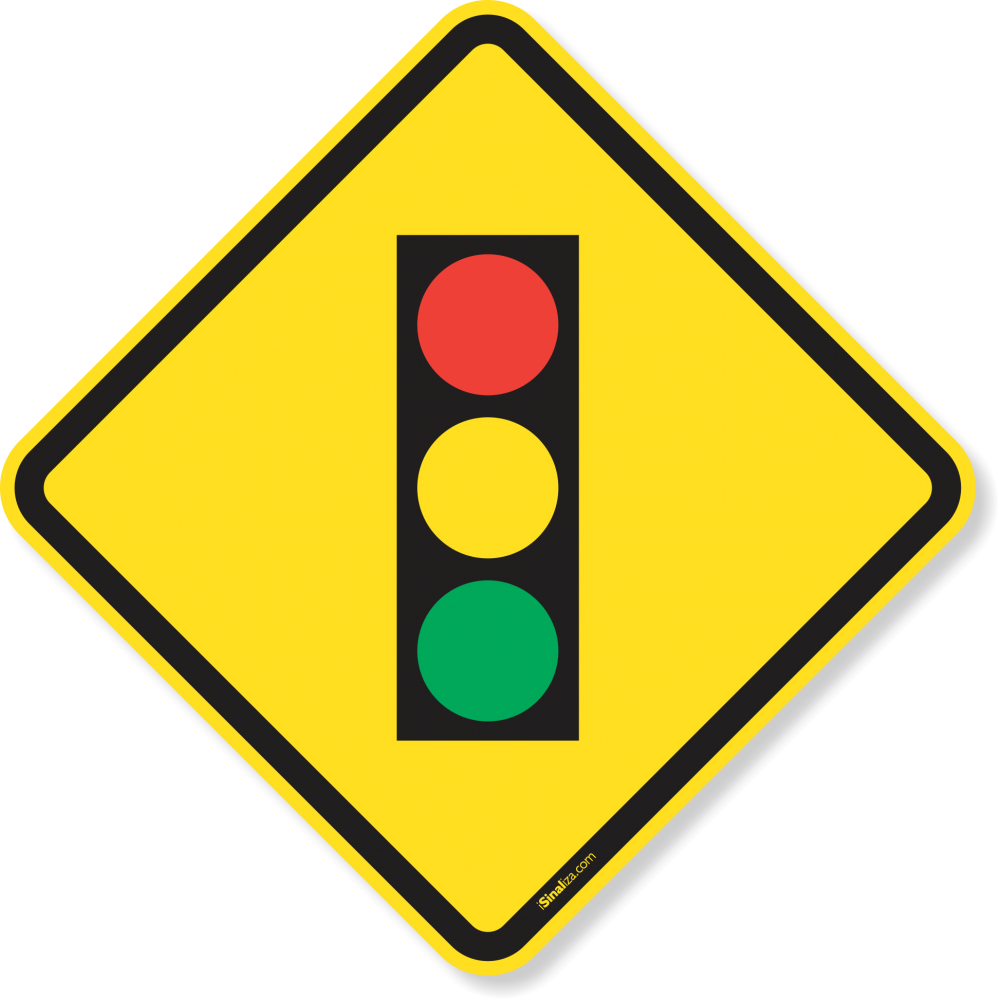 Traffic Light Road Sign (1000x1000), Png Download
