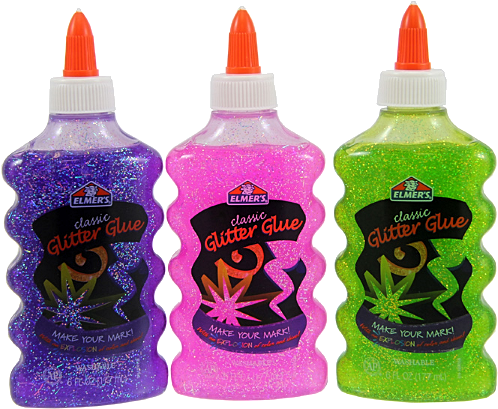 Elmer's Liquid Glitter Glue, Washable, Assorted Colors, - Glitter Elmer's Glue (540x435), Png Download