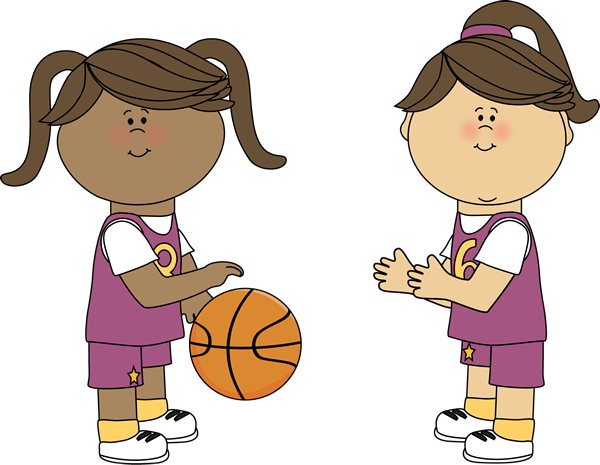 Girl Basketball Player Clipart - Girls Playing Sports Clipart (600x465), Png Download