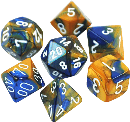 Chessex Gemini Blue Gold (709x709), Png Download