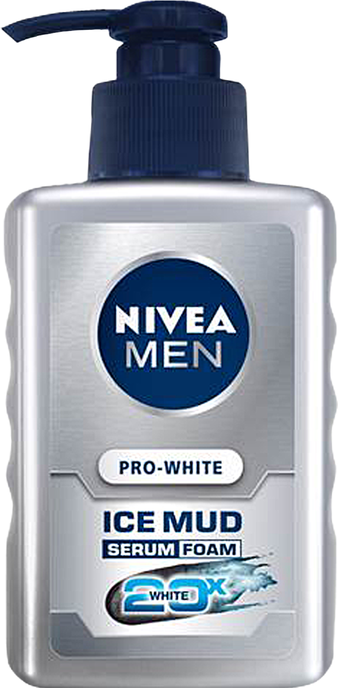 The Synergy Of Innovative Serum Formulation With Ice - Nivea Men Pro White Ice Mud Serum Foam (788x1500), Png Download