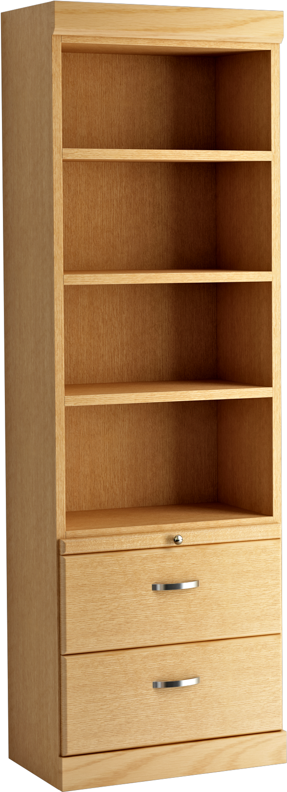 Shaker Style Bookcase With Bottom Drawers In Oak - Bookcase (1273x1696), Png Download
