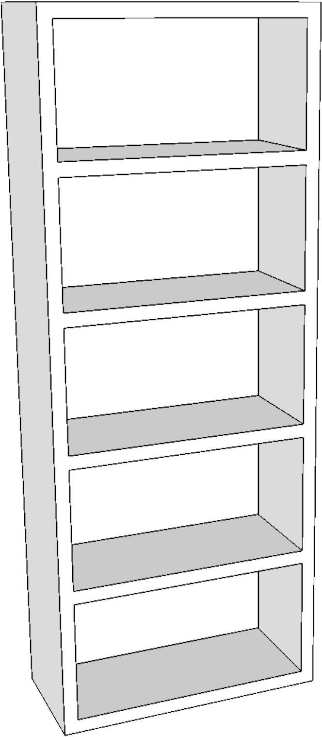 Bookshelf-1 - Portable Network Graphics (777x1606), Png Download