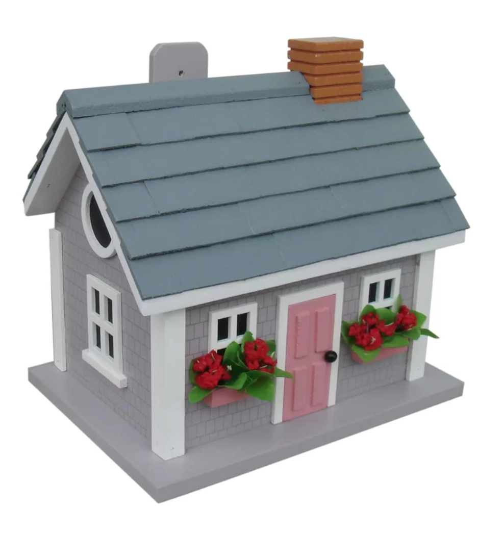 Home Bazaar Vineyard Cottage Birdhouse Grey (936x1403), Png Download