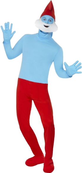Papa Smurf Costume - Papa Smurf Costume - Medium (366x580), Png Download