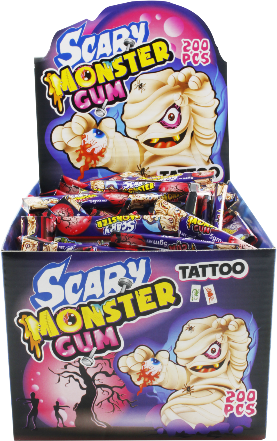 Gum Scary Monster - Monster Gum (1016x1600), Png Download