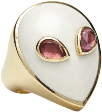 Back Alien Ring - Pre-engagement Ring (400x400), Png Download