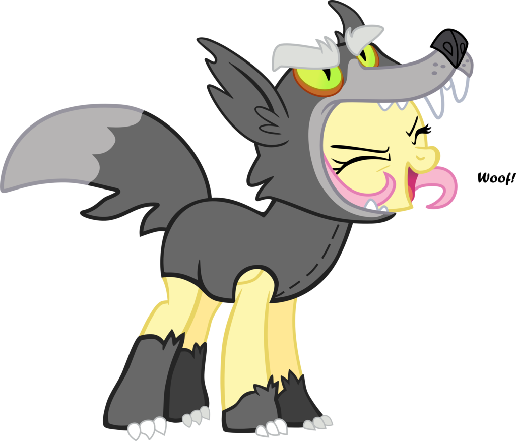 Crazyponyman "scary Monster,vampony, Dragon Tamer, - Mlp Fluttershy And Wolf (1024x875), Png Download