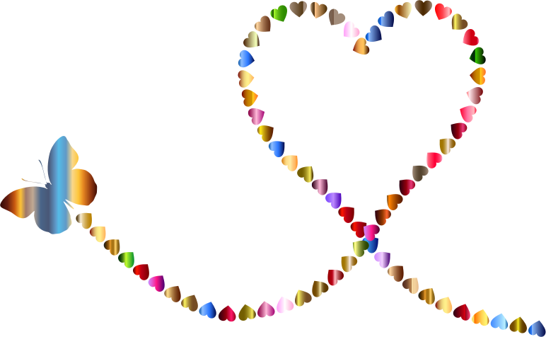 Butterfly Hearts Trail 3 Svg Free Stock - Clip Art (772x476), Png Download