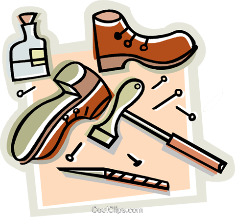 Shoe Repair, Shoes, Hammer, Nails Royalty Free Vector - Shoe Repair Clip Art (480x445), Png Download