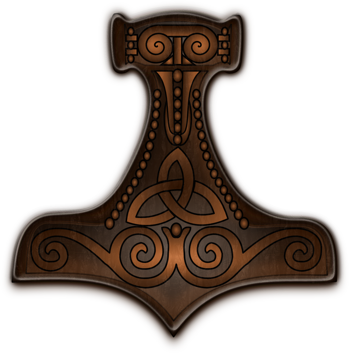 Thors Hammer Pendant Wood 0 Vector Graphics By Kristrún - Cross (1596x1596), Png Download