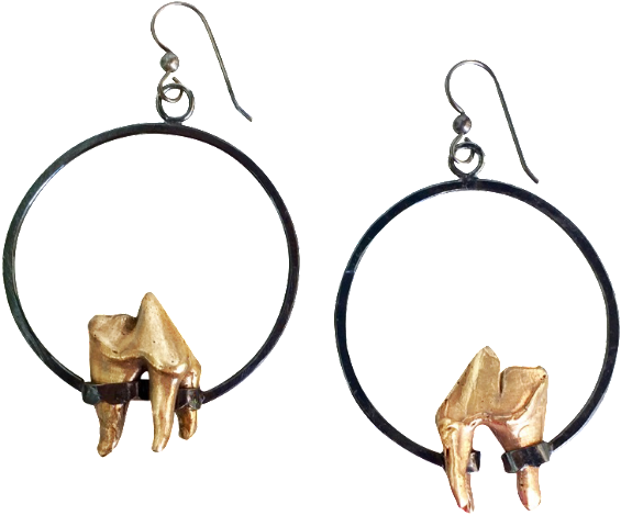 Wolf Teeth Hoop Earrings - Earring (600x600), Png Download