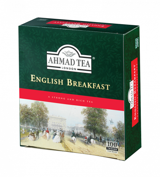 100 Tagged Teabags - Ahmad Tea English Breakfast (510x565), Png Download