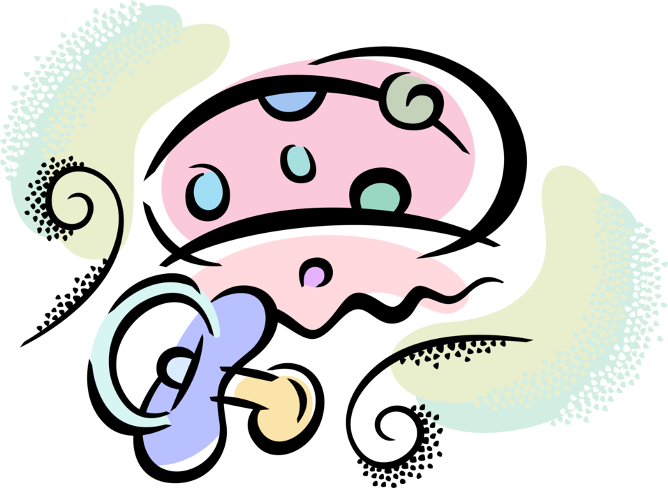 Vector Illustration Of Newborn Infant Baby Pacifier (957x700), Png Download