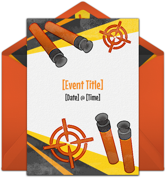 One Of Our Favorite Free Birthday Party Invitations, - Free Printable Nerf Gun Birthday Party Invitations (650x650), Png Download