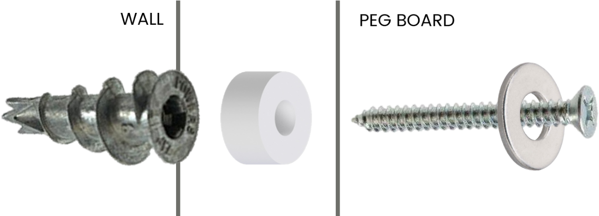 Mount The Peg Board On Each Corner With Metal Anchors, - Powers Fasteners Small Metal Zip-it Jr Wall Anchors (1300x435), Png Download