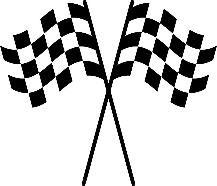 Banderas De Carreras Png - Checkered Racing Flag Png (841x720), Png Download
