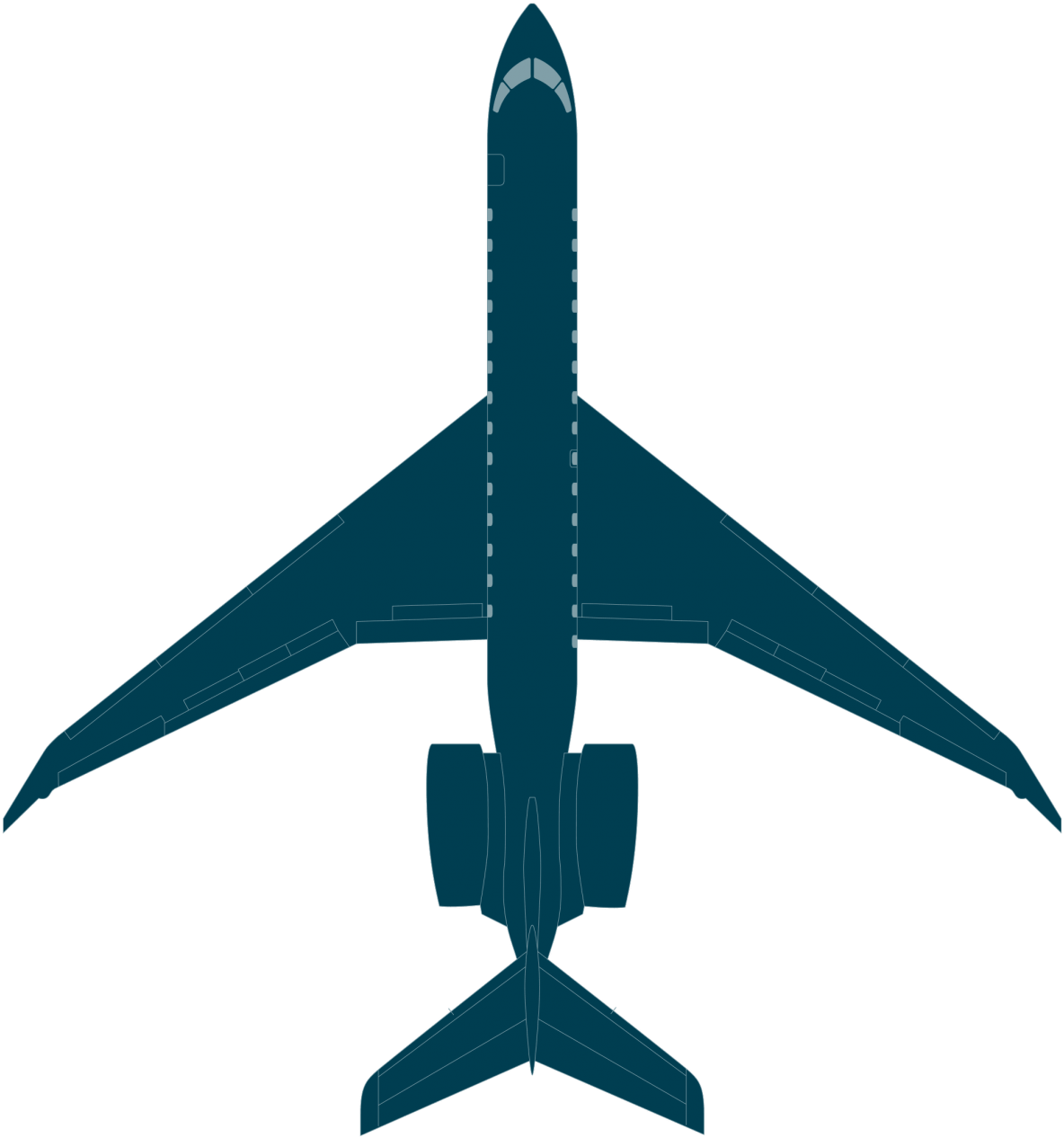 Global 7500 Top View - Global 7000 Top View (1430x1430), Png Download