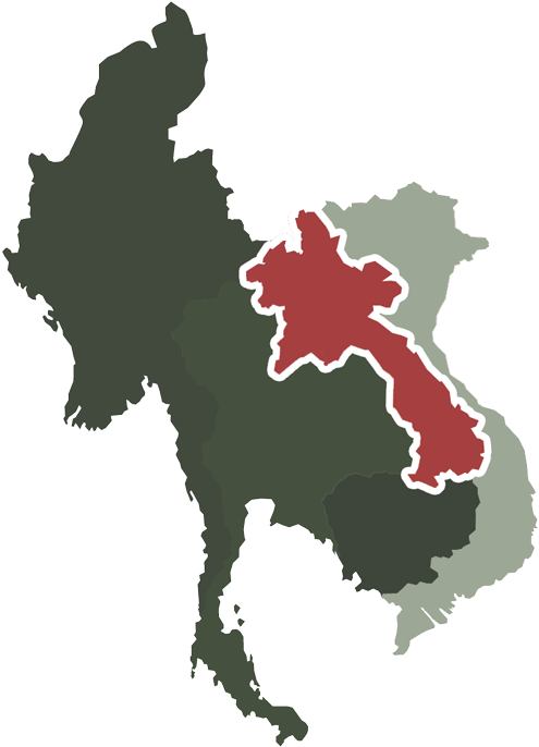 Laos Map - South East Asia Map Blue (510x700), Png Download