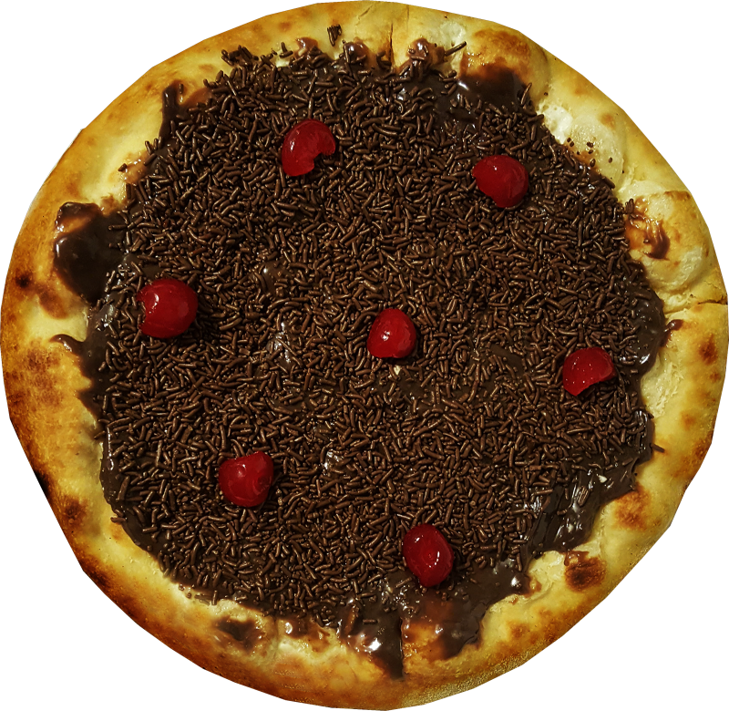 Pizza De Brigadeiro Artesanal Com Cerejas - Chocolate (800x780), Png Download