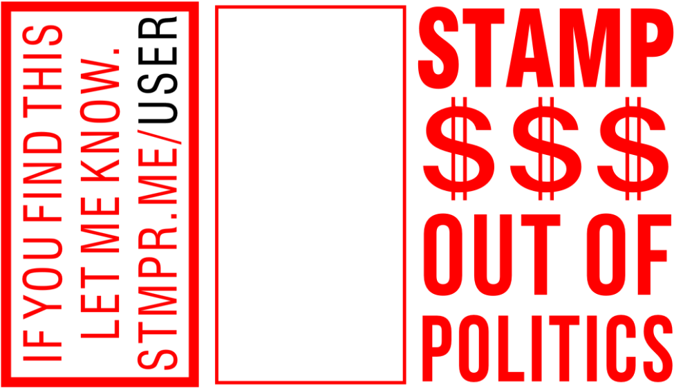 Stamp Money Out Of Politics - Drawing (1000x1000), Png Download
