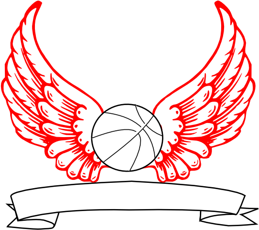 Basketball Angel Wings Clip Art - Angel Wings Cut Out (600x539), Png Download