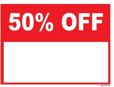 50 Percent Off Png Transparent Image - 50 Off Sale Sign (423x311), Png Download