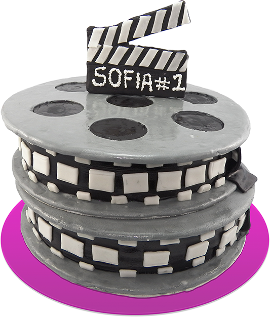 Torta Cinta De Cine - Birthday Cake (533x626), Png Download