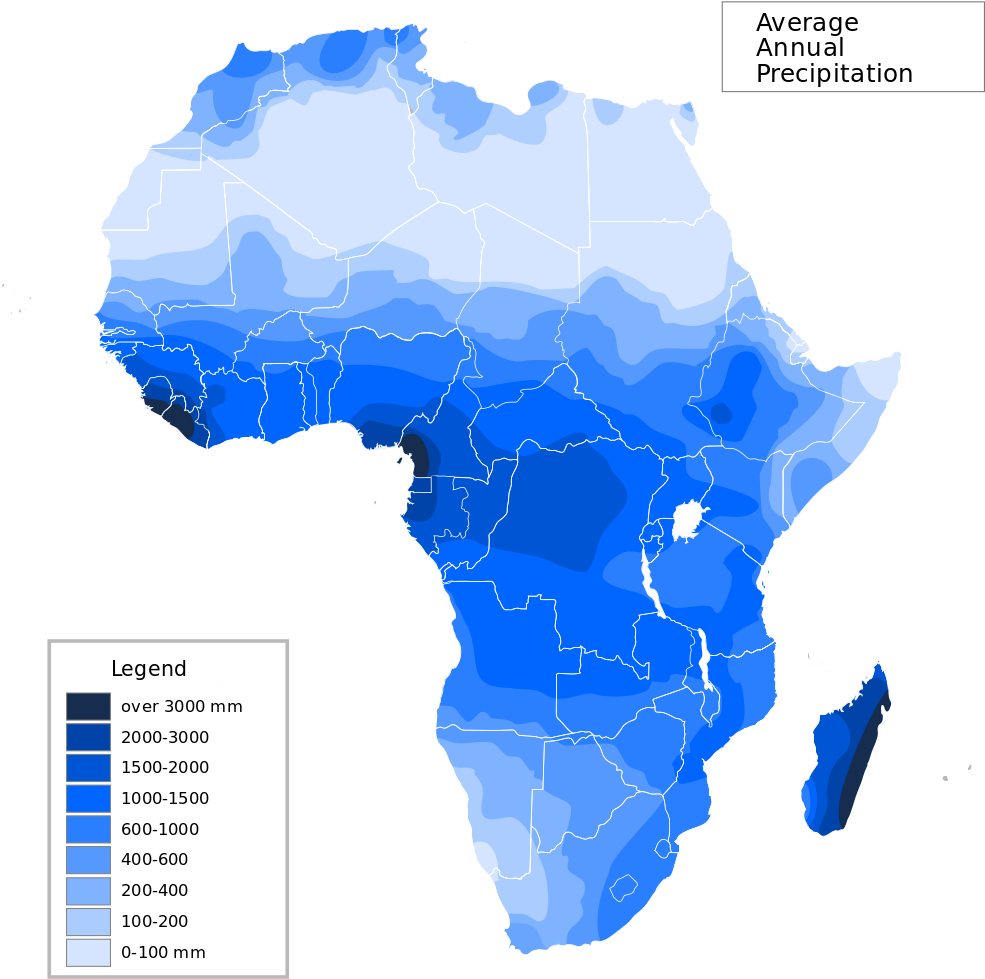Precipitation In Africa [1024 X 1024] - Africa Map (1024x1024), Png Download