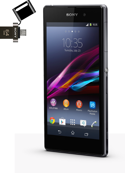 Smartphone Usb Transfers Files From Your Android Smartphone - Sony Xperia Z1 (409x569), Png Download
