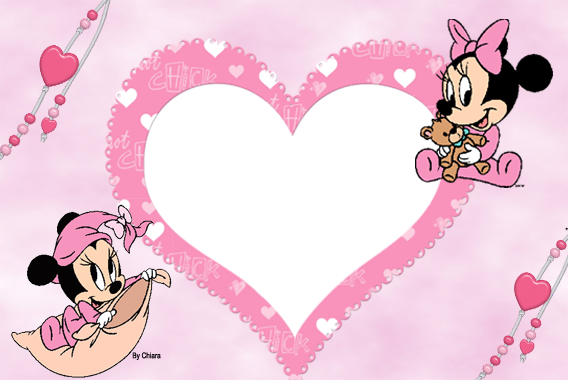 Moldura Minnie E Mickey Para Bebê Imagem - Minnie Baby (568x380), Png Download