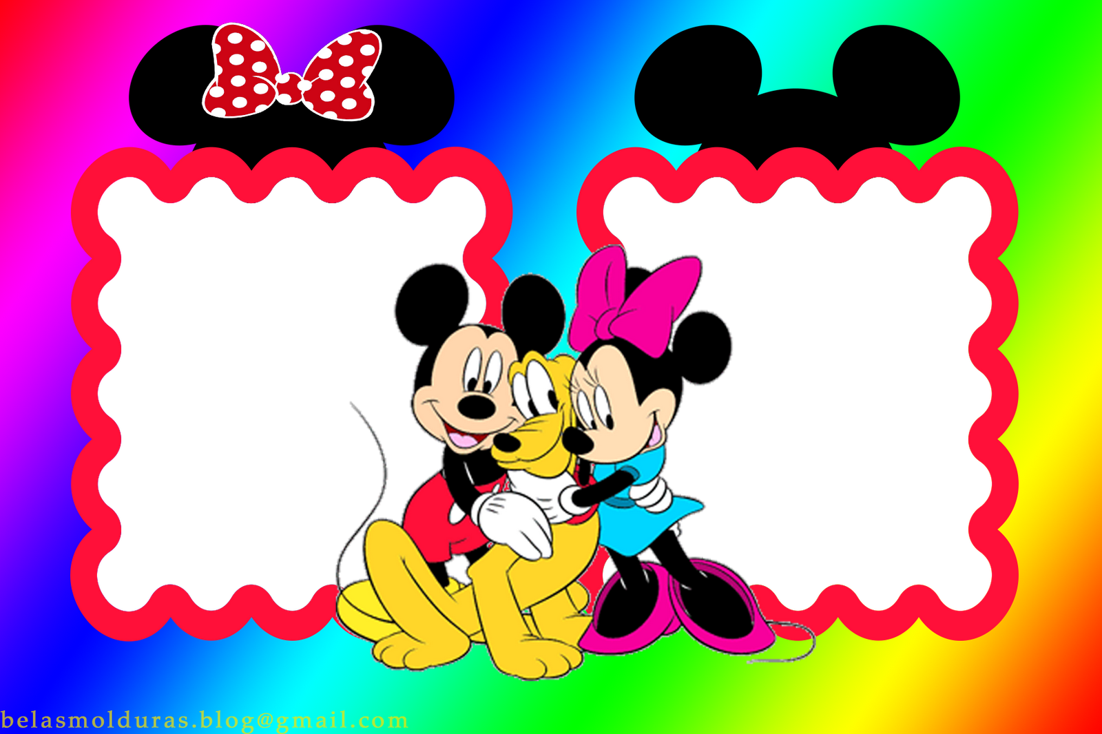 Belas Molduras - Molduras - Mickey (1600x1066), Png Download