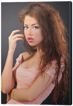 Beautiful Woman Canvas Print • Pixers® • We Live To - Girl (400x400), Png Download
