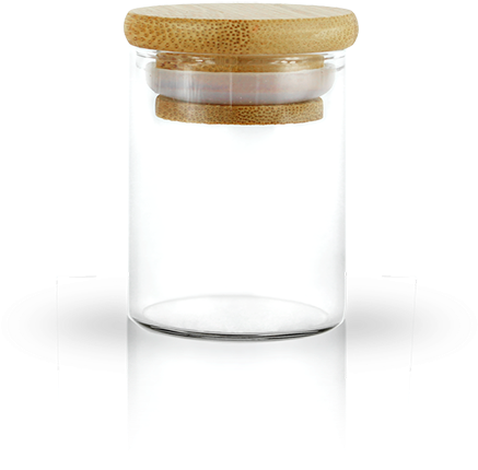 4oz Glass Jar With Bamboo Lid, Premium Glass Jars, - Jar (555x555), Png Download