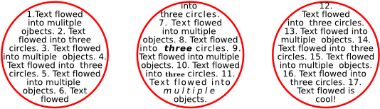 Text Flowed Into Three Circle Objects - Texto En Un Circulo (625x250), Png Download